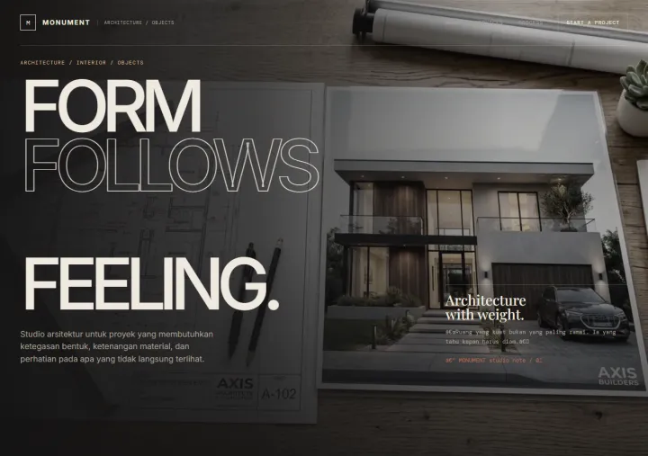 Preview desain website Architecture & interior