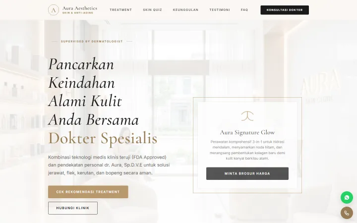 Preview desain website Clinics & beauty