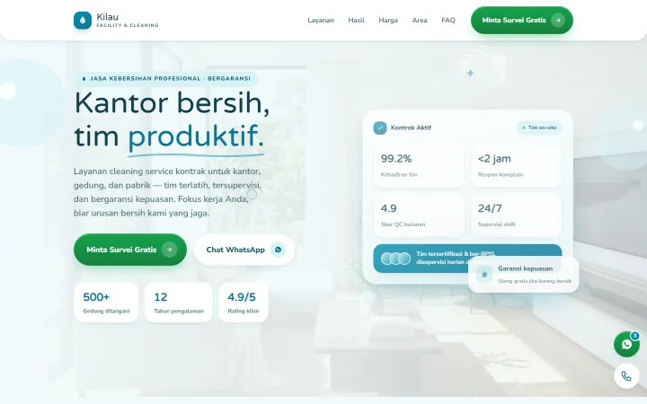Preview desain website Cleaning & home services